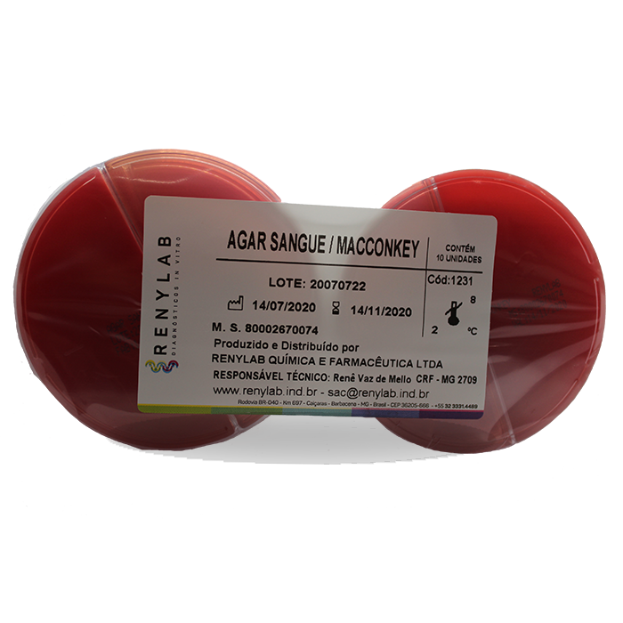 Ágar Sangue/MacConkey